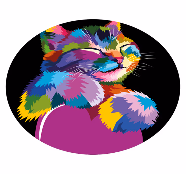 Tapis vinyle animal illustration féline vibrante - TenStickers