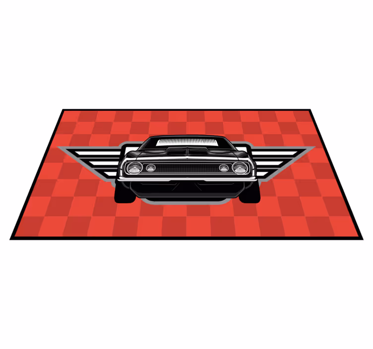 Tapis vinyle autres tapis muscle car à damier - TenStickers