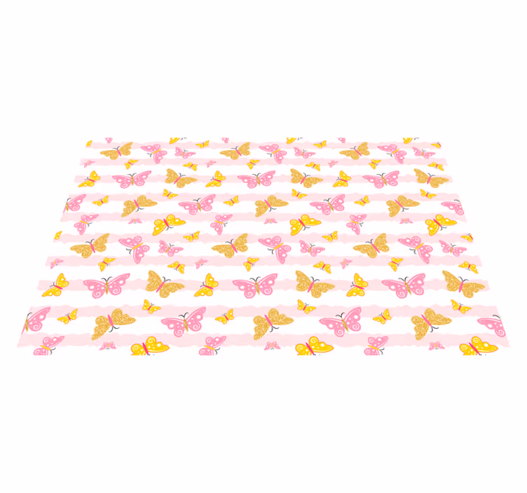 tapis vinyle chambre Papillons roses mignons - TenStickers
