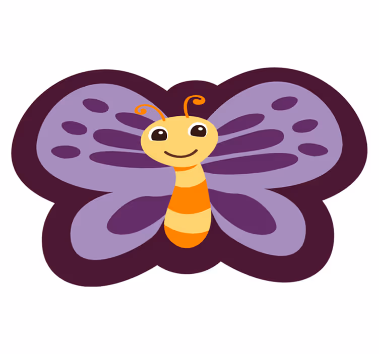 Tapis vinyle pour enfants motif de papillon souriant - TenStickers