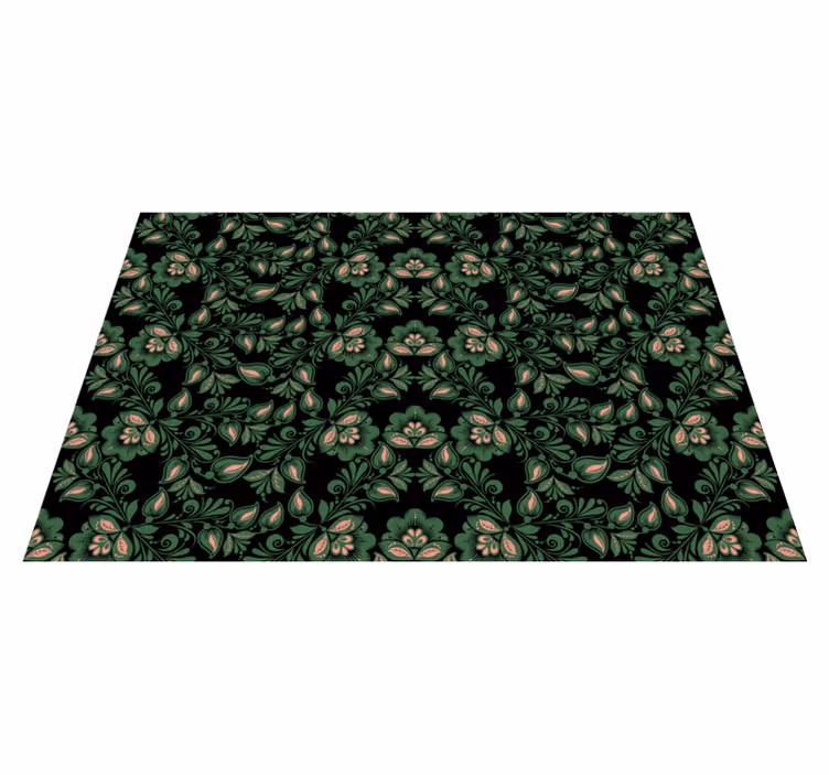 Tapis vinyle fleurs et plantes motif de verdure botanique - TenStickers