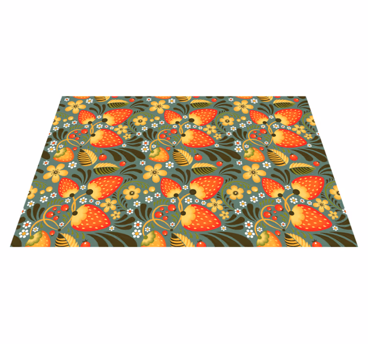 Tapis vinyle cuisine motif floral lumineux - TenStickers