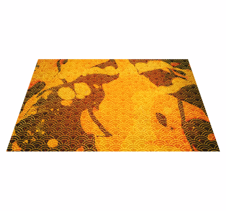 tapis vinyle salon Texture dorée élégante - TenStickers