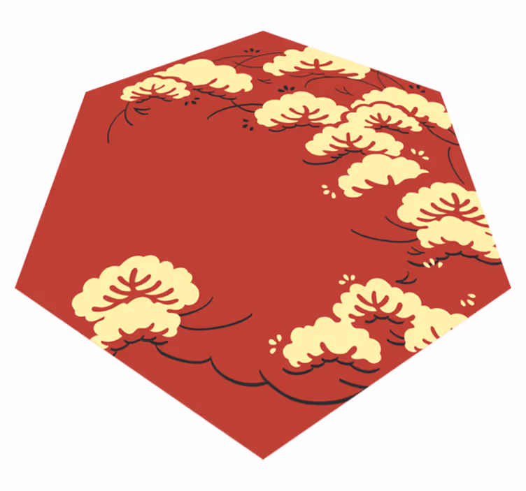 tapis vinyle salon Icônes florales japonaises - TenStickers