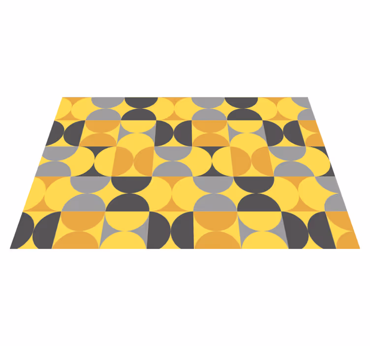 Tapis vinyle géométrique jeu de motifs circulaires - TenStickers