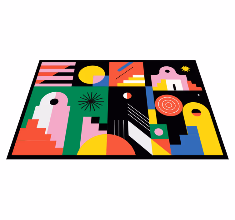 Tapis vinyle géométrique formes modernes et audacieuses - TenStickers