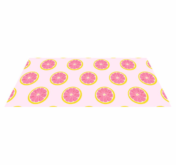 Tapis vinyle fleurs et plantes motif de tranche d'agrumes - TenStickers