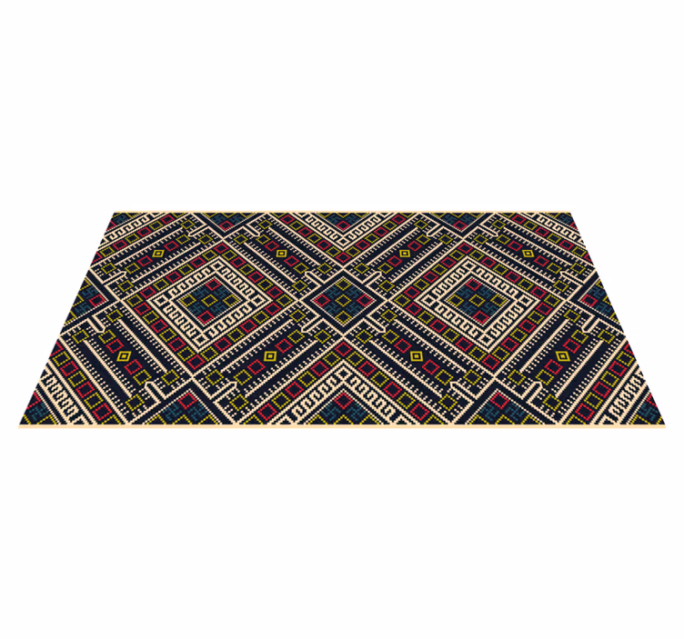 Tapis vinyle éthnique composants géométriques vibrants - TenStickers