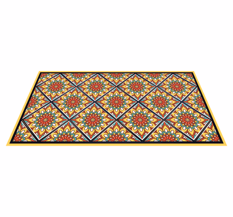 Tapis vinyle carreaux de ciment motifs géométriques colorés - TenStickers