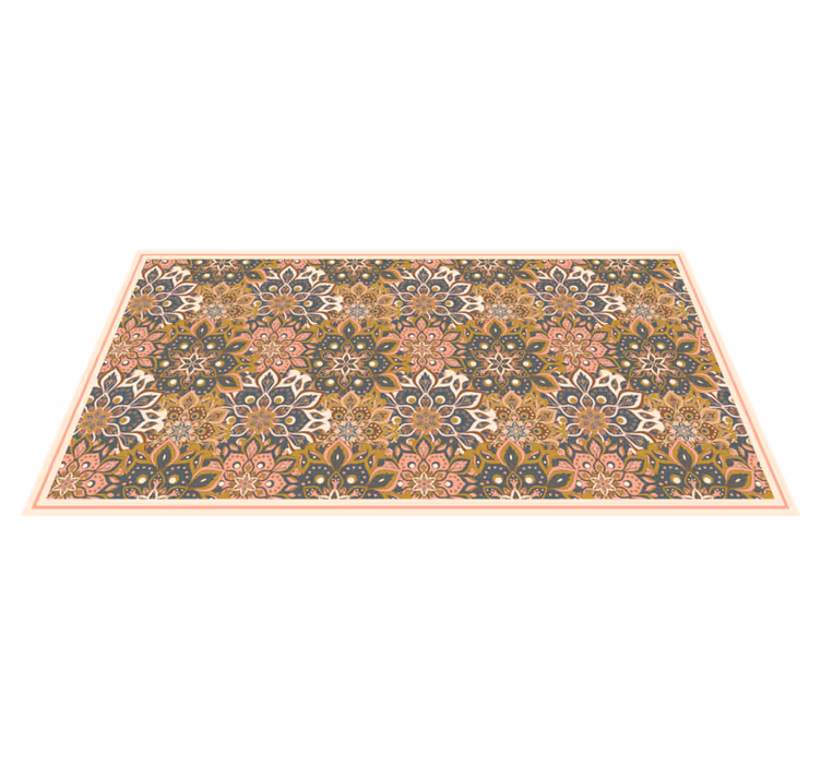 Tapis vinyle mandala sophistication de l'emblème botanique - TenStickers