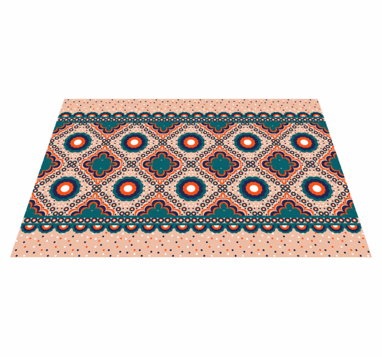 Tapis vinyle éthnique motif floral audacieux - TenStickers