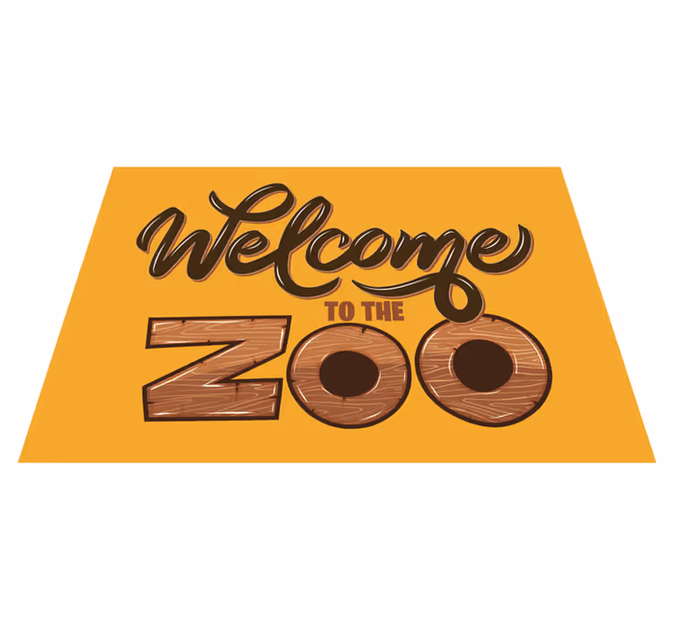 Tapis vinyle personnalisé bienvenue au zoo - TenStickers