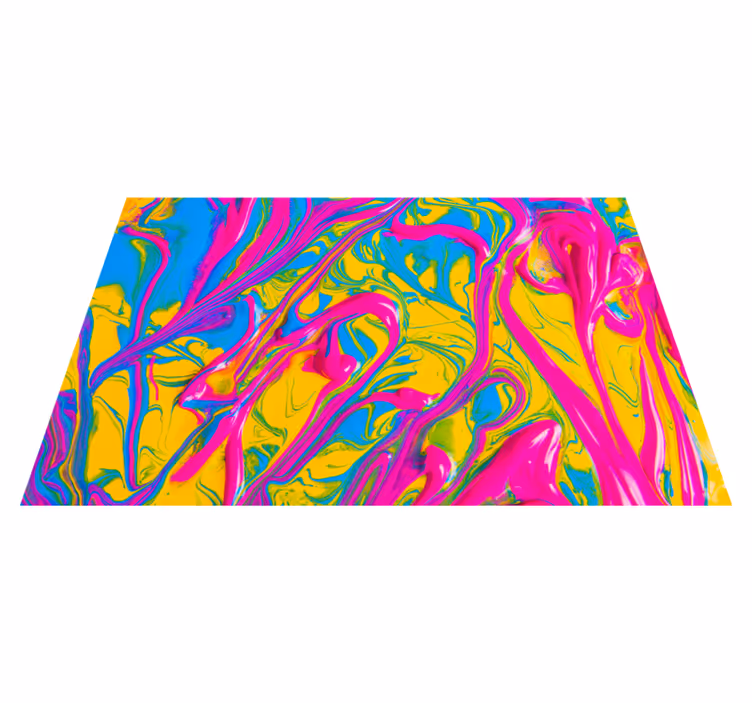 Tapis vinyle design moderne motifs tourbillonnants vibrants - TenStickers