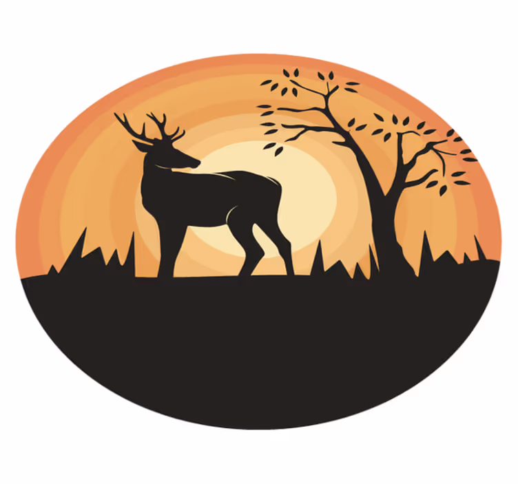 Tapis vinyle vintage silhouette de cerf sereine et rétro - TenStickers