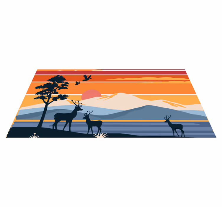 Tapis vinyle nature scène de nature au coucher du soleil - TenStickers