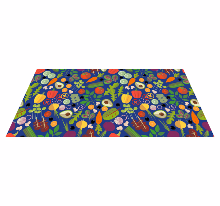 Tapis vinyle cuisine motif végétal vibrant - TenStickers