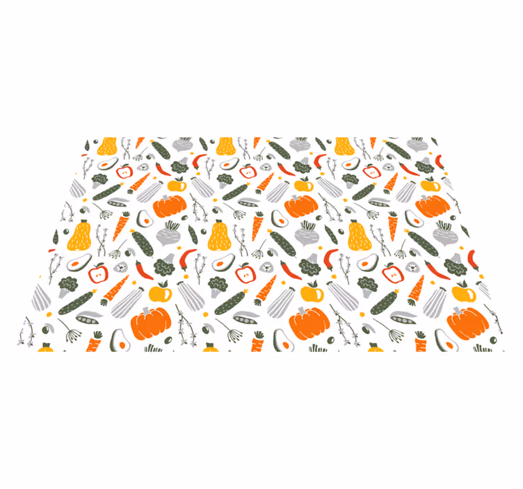 Tapis vinyle cuisine collection de légumes colorés - TenStickers
