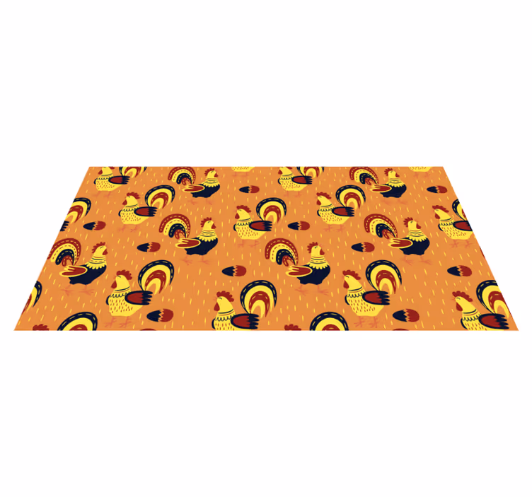 Tapis vinyle animal Couleurs originales d'ombre de coq - TenStickers
