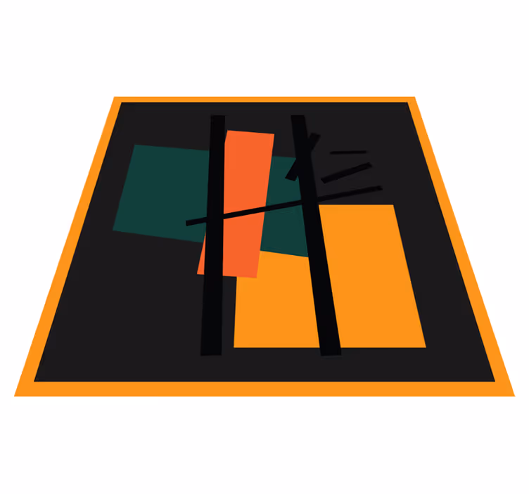 Tapis vinyle geometrique Carrés et rectangles art abstrait - TenStickers