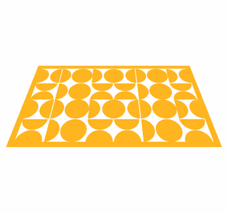 Tapis vinyle géométrique motif de cercle jaune - TenStickers