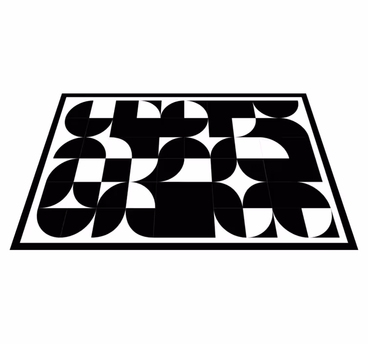 Tapis vinyle geometrique vinyle d'art géométrique cercle noir - TenStickers