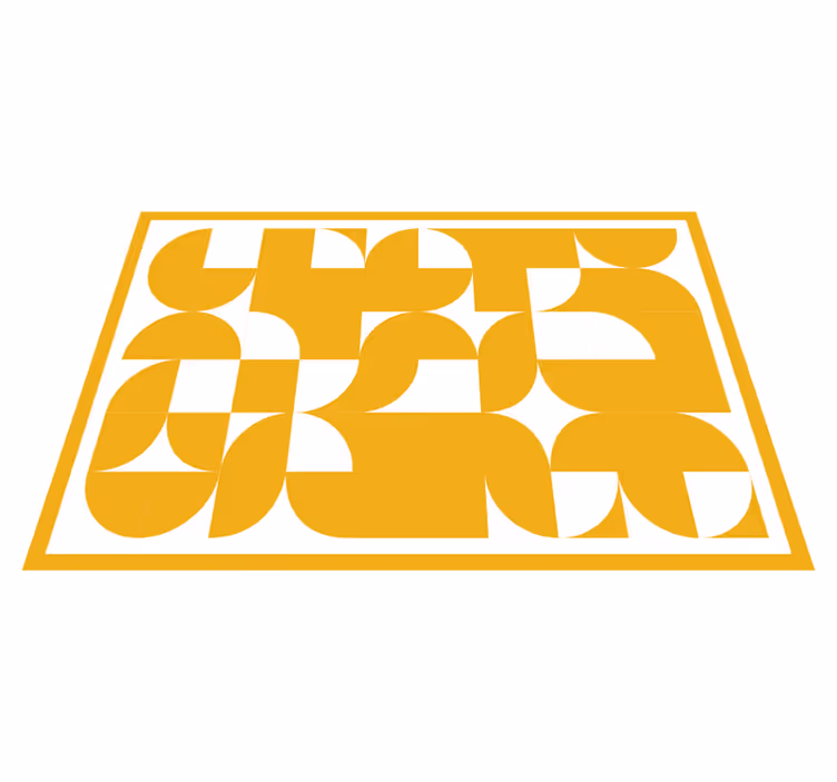 Tapis vinyle géométrique formes jaunes audacieuses - TenStickers