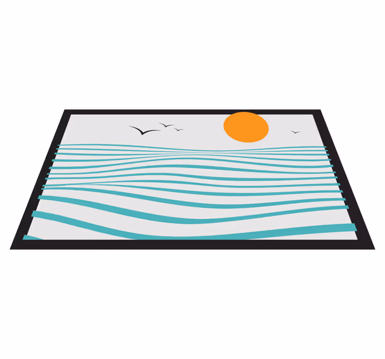 Tapis vinyle design moderne vagues du coucher du soleil - TenStickers