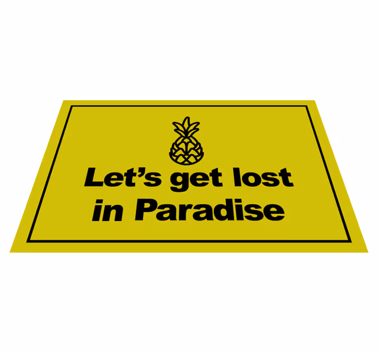 Tapis vinyle citation se perdre au paradis - TenStickers