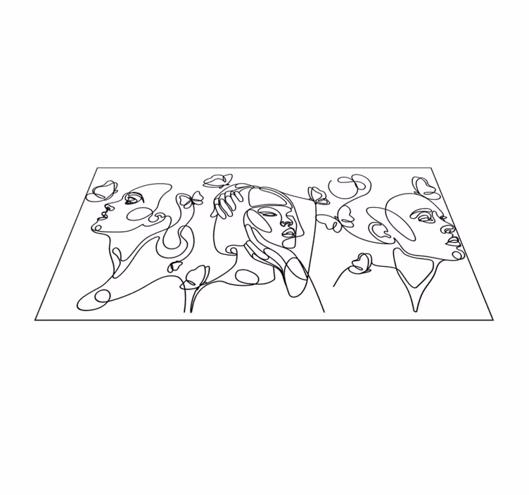 Tapis vinyle design moderne visages art outlime - TenStickers