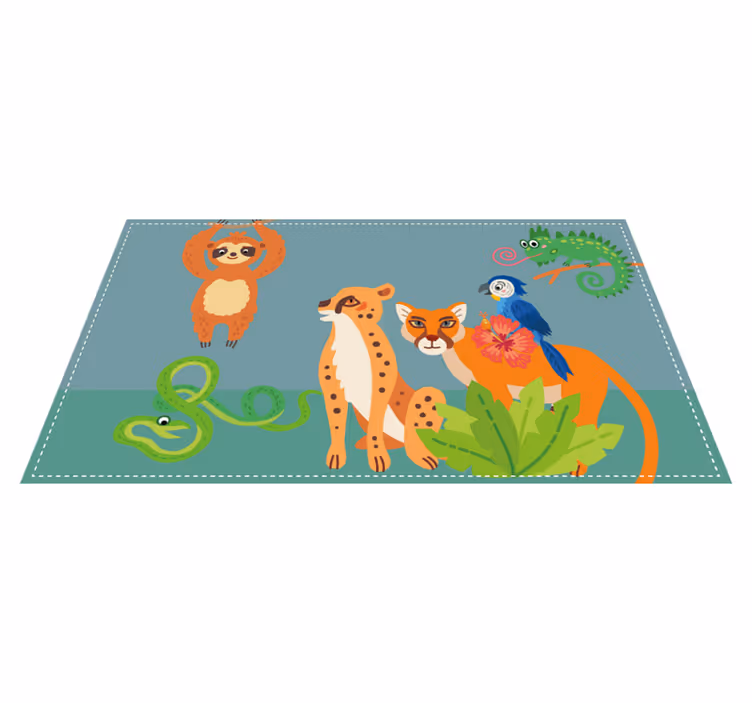 Tapis vinyle animal aire de jeux pour animaux de la jungle - TenStickers