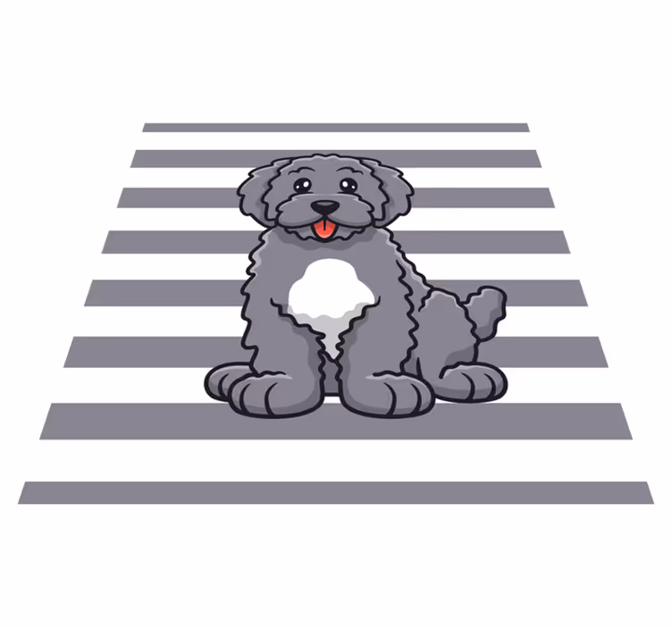 Tapis vinyle animal illustration de chien mignon - TenStickers
