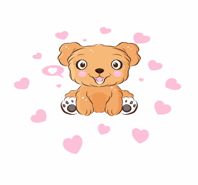 Tapis vinyle animal Illustration mignonne de petit chien - TenStickers