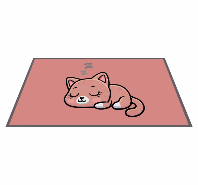 Tapis vinyle animal félin endormi - TenStickers