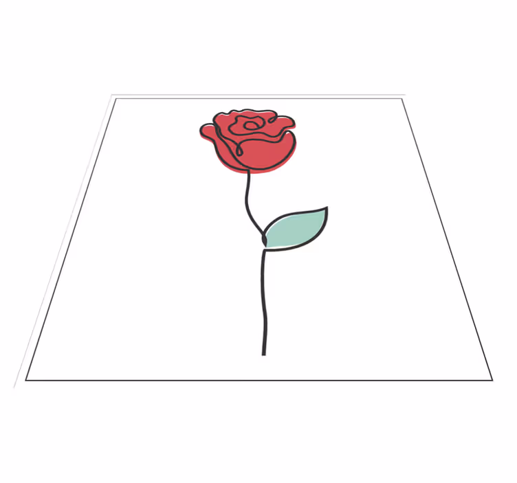 Tapis vinyle fleurs et plantes fleur de rose élégante - TenStickers