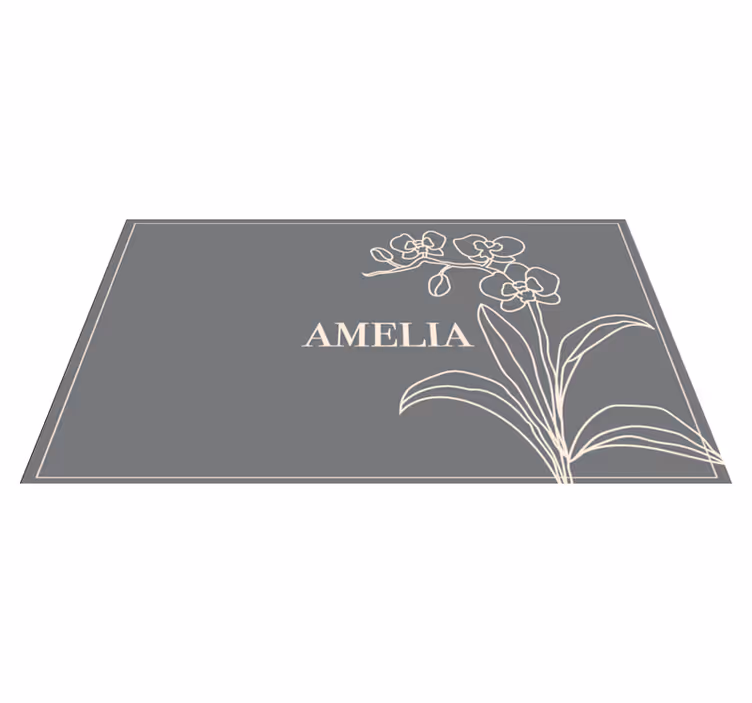 Tapis vinyle personnalisé chic floral sur mesure - TenStickers