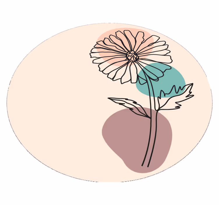 Tapis vinyle fleurs et plantes silhouette florale élégante - TenStickers