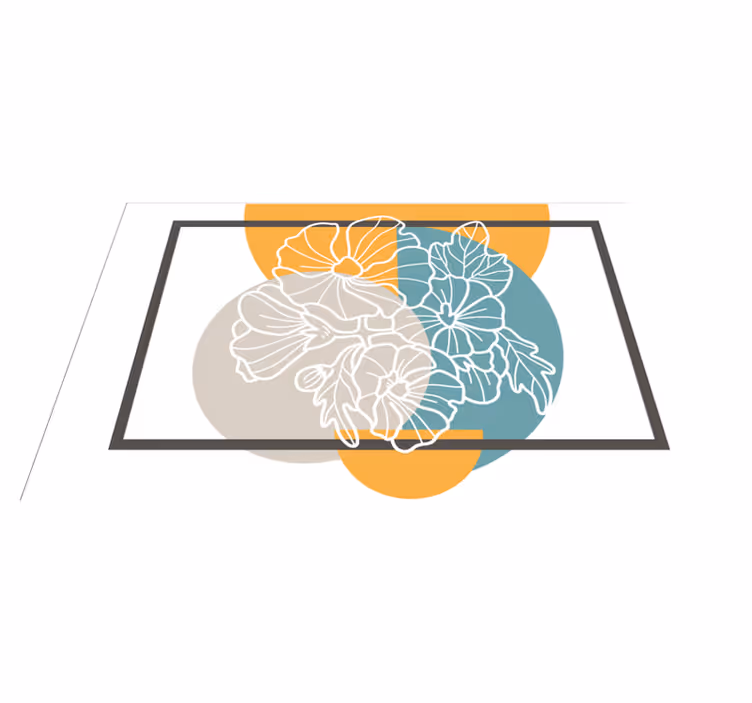 Tapis vinyle fleurs et plantes accent floral moderne - TenStickers
