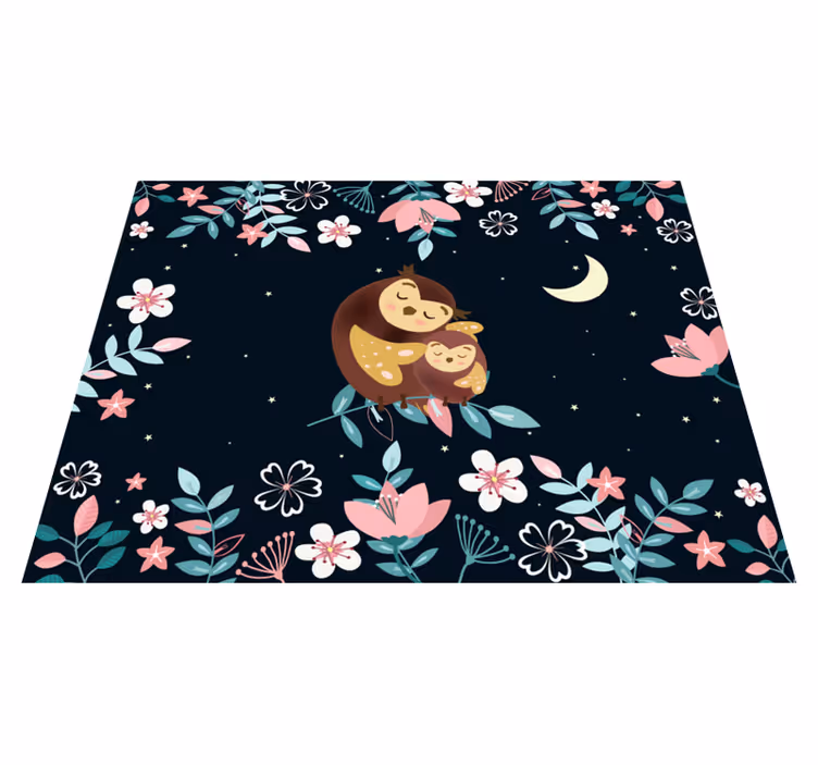 Tapis vinyle animal amour de maman hibou - TenStickers