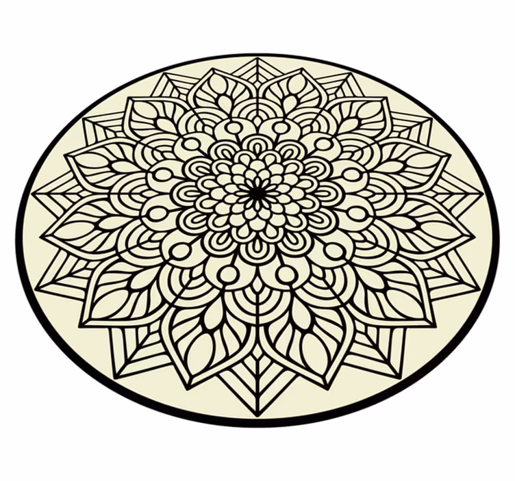 Tapis vinyle mandala emblème botanique gracieux - TenStickers