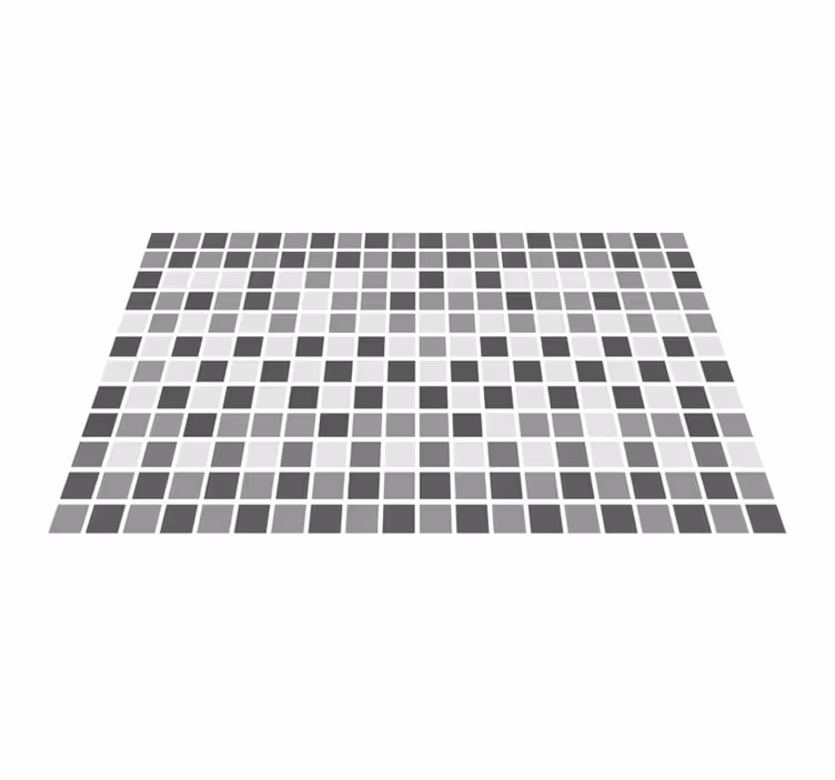 Tapis vinyle carreaux échelle des carrés gris - TenStickers
