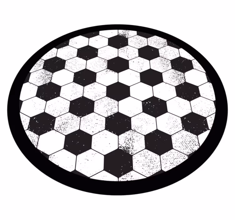 Tapis vinyle géométrique motif hexagonal noir - TenStickers