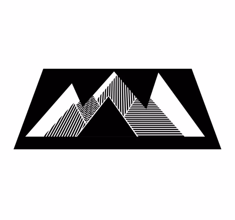 Tapis vinyle pour enfants Montagnes rayées en noir et blanc - TenStickers