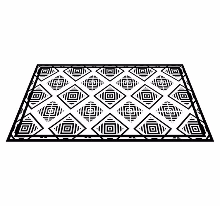 Tapis vinyle géométrique motifs monochromes - TenStickers