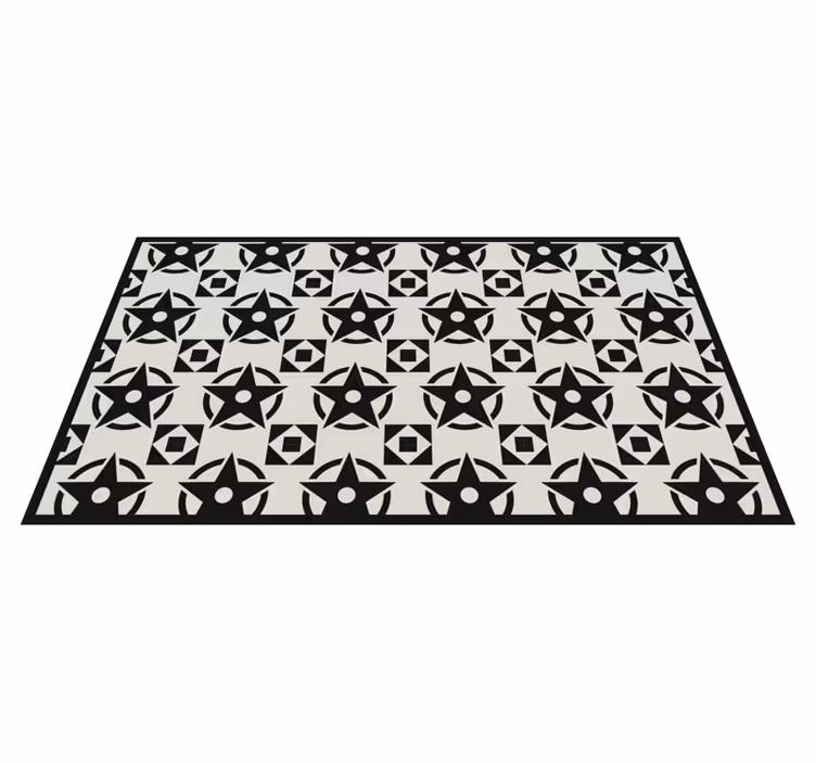 Tapis vinyle design moderne motif étoile noire - TenStickers