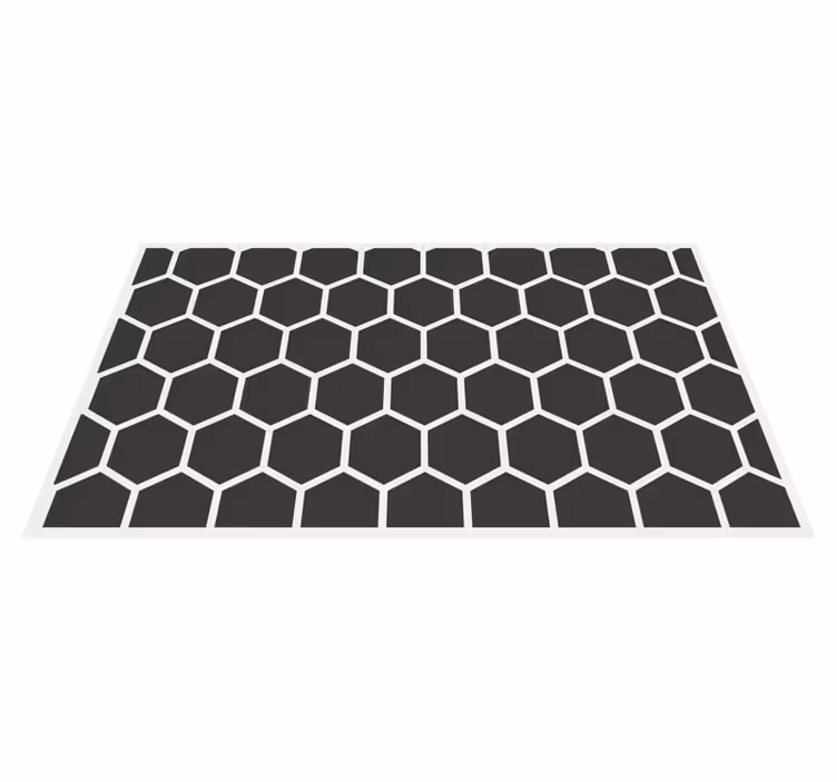 Tapis vinyle geometrique Figures géométriques hexagones noirs - TenStickers