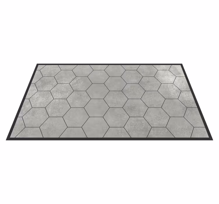 Tapis vinyle texture pierres hexagonales grises - TenStickers