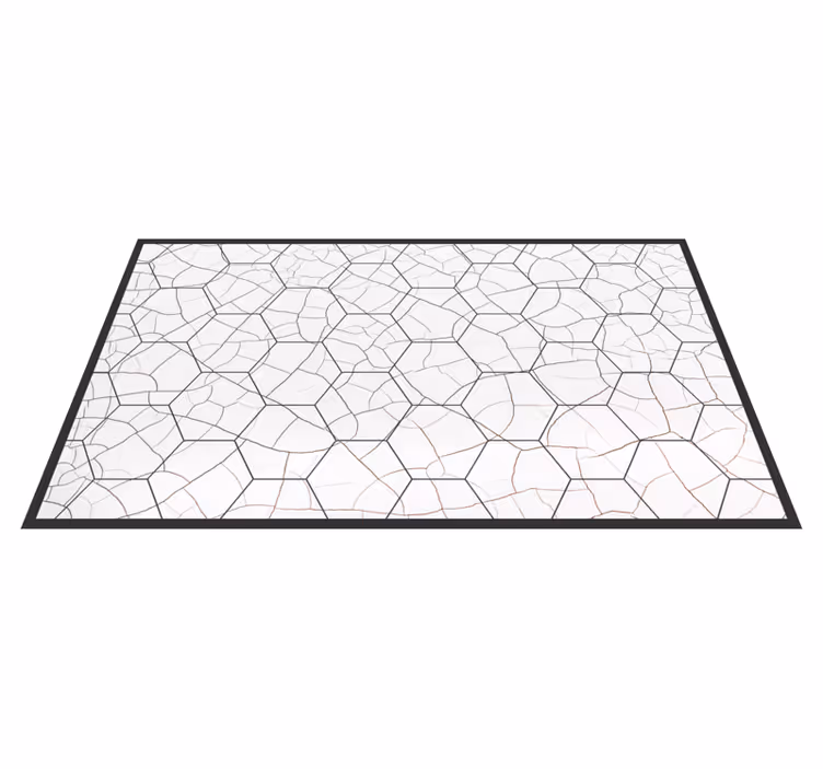 Tapis vinyle texture porcelaine hexagones gris - TenStickers