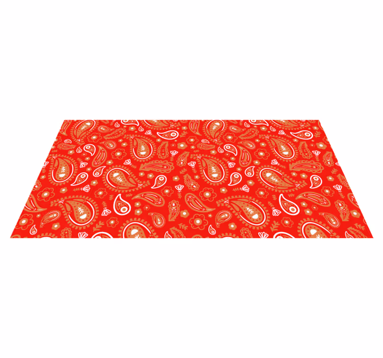 Tapis vinyle cuisine vinylee cachemire rouge et orange - TenStickers