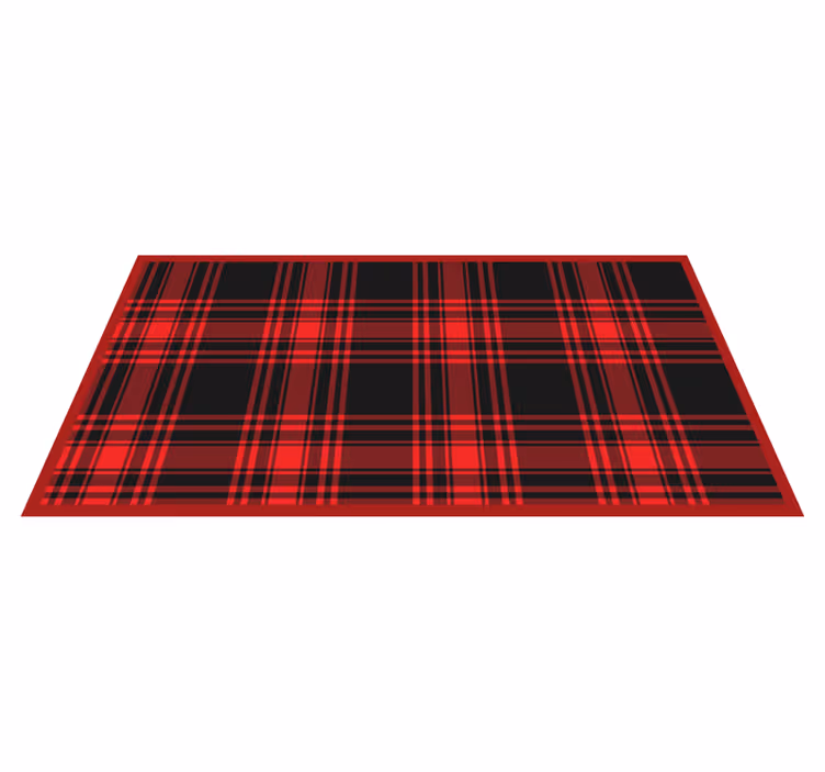 Tapis vinyle cuisine Menzies tartan noir rouge à carreaux - TenStickers