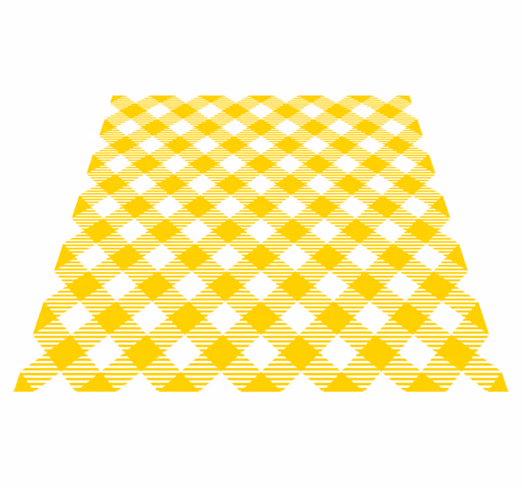Tapis vinyle rayures motif diamant jaune - TenStickers
